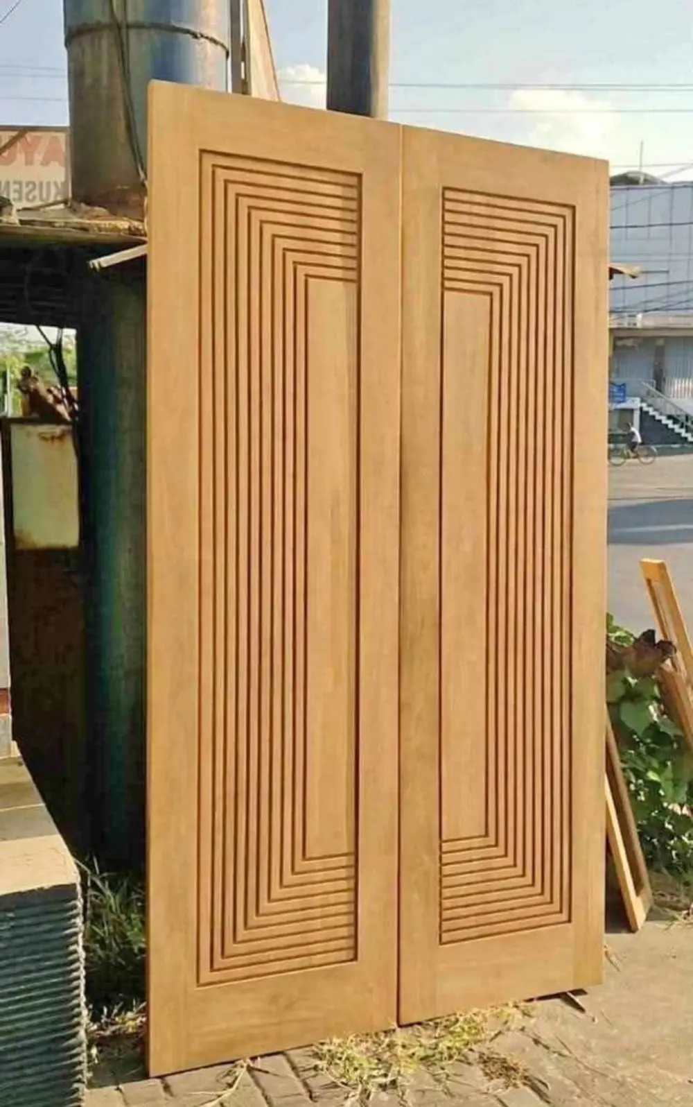 Pintu Kusen Kayu Jati Minimalis Ukiran Jepara – Pintu Rumah Jati Solid Premium