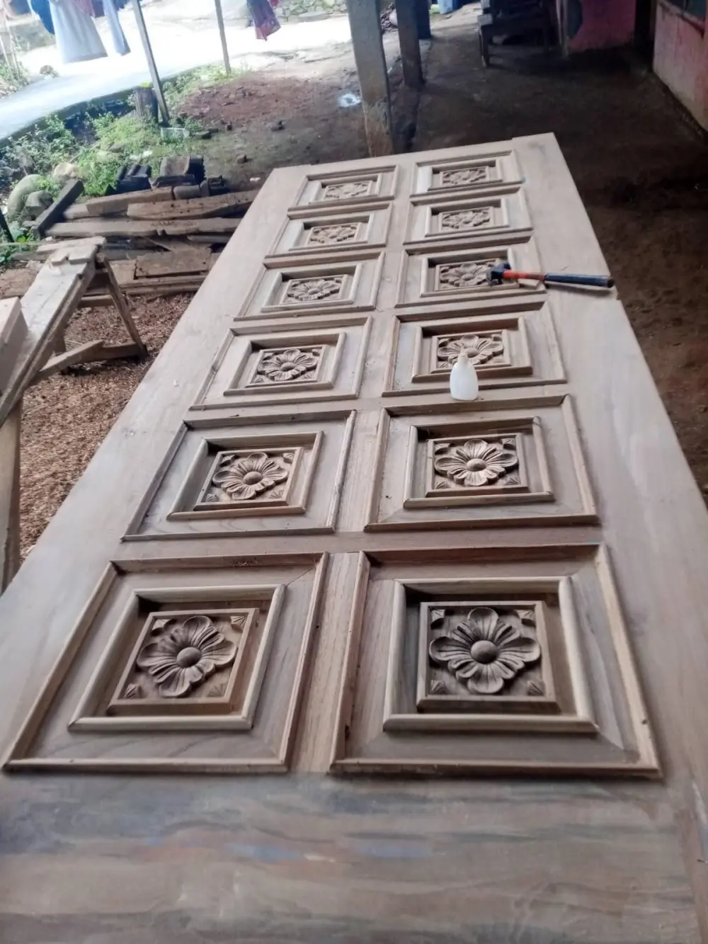 Pintu Kusen Kayu Jati Minimalis Ukiran Jepara – Pintu Rumah Jati Solid Premium