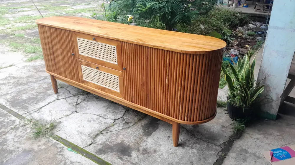 bufet minimalis kayu jati