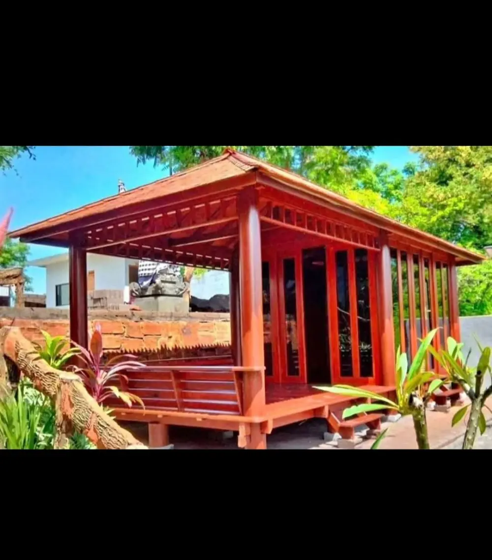 Gazebo Taman Minimalis Kayu Jati – Gazebo Outdoor Rumah & Villa