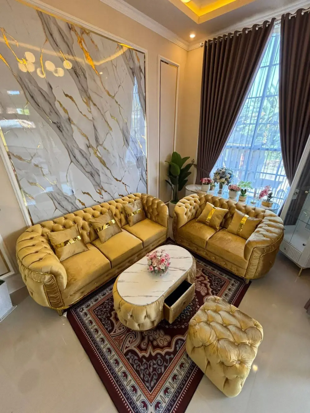 Sofa Minimalis Modern, Sofa Kain Premium, Furniture Jepara Asli, Kursi Tamu Mewah Jati
