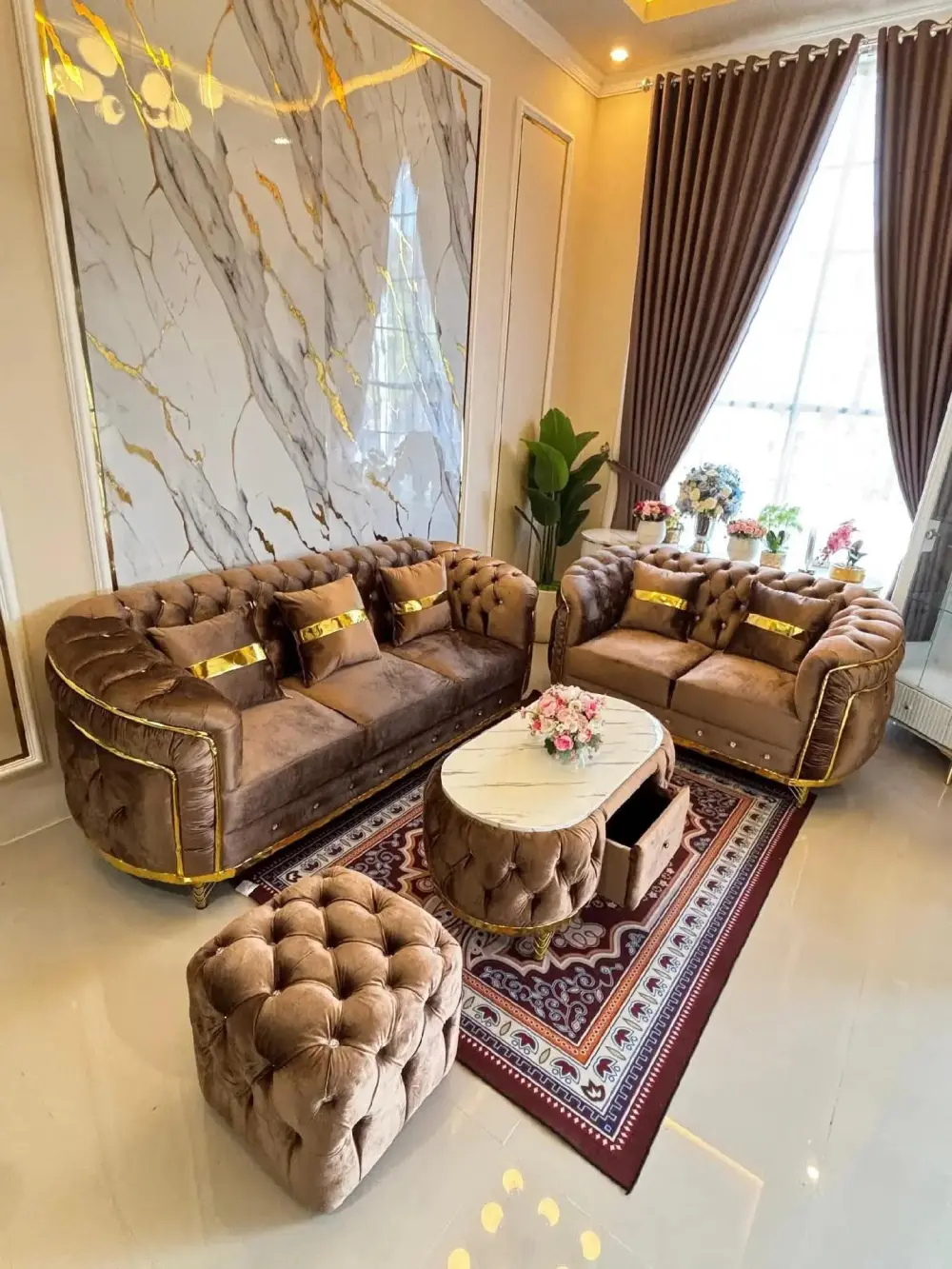 Sofa Minimalis Modern, Sofa Kain Premium, Furniture Jepara Asli, Kursi Tamu Mewah Jati