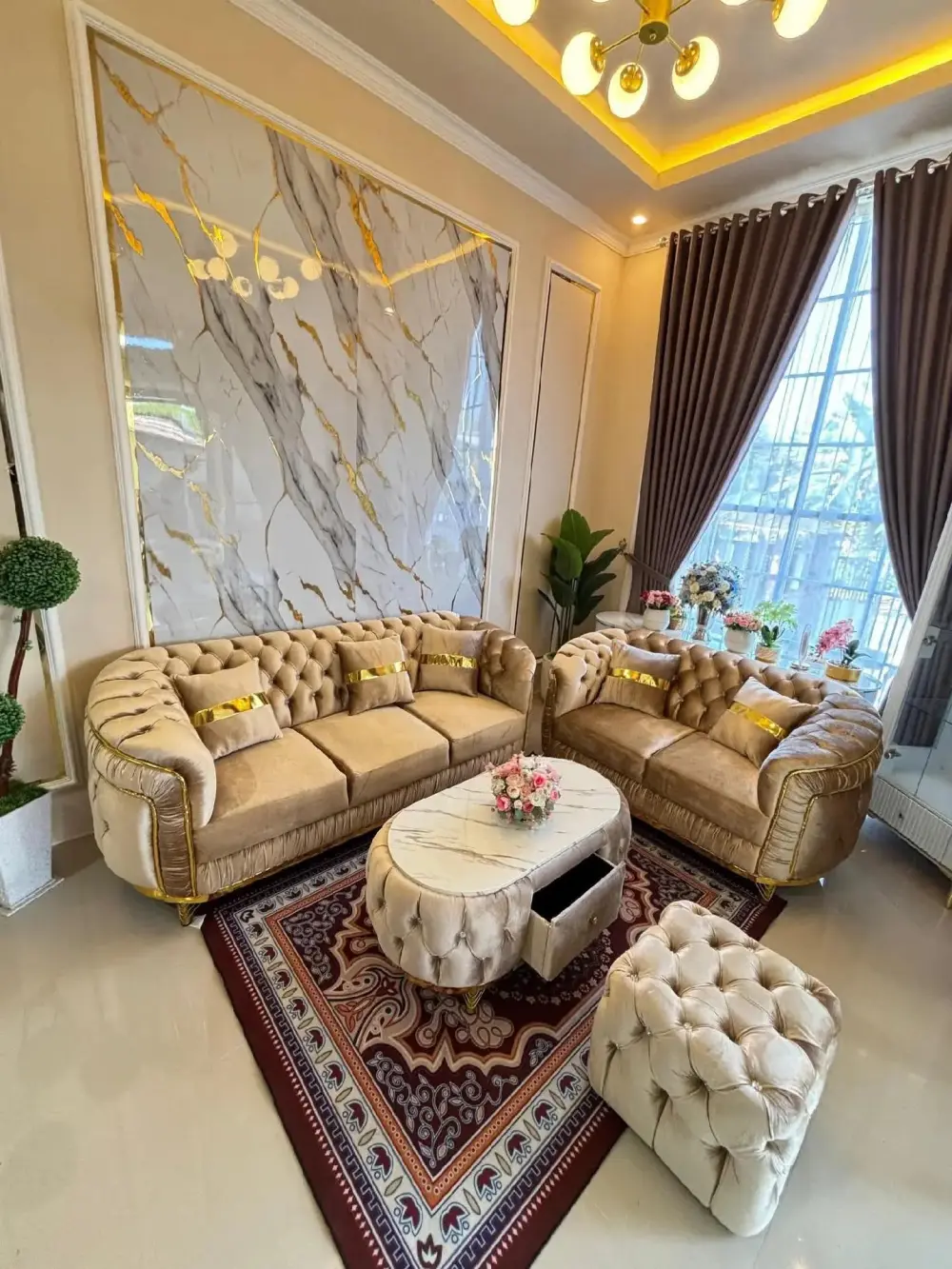 Sofa Minimalis Modern, Sofa Kain Premium, Furniture Jepara Asli, Kursi Tamu Mewah Jati