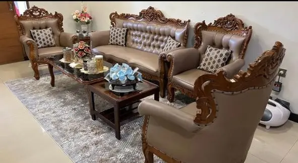 Sofa Tamu Klasik Mewah Ukiran Jepara Kayu Jati – Set Sofa Ruang Tamu Royal Luxury Full Ukir