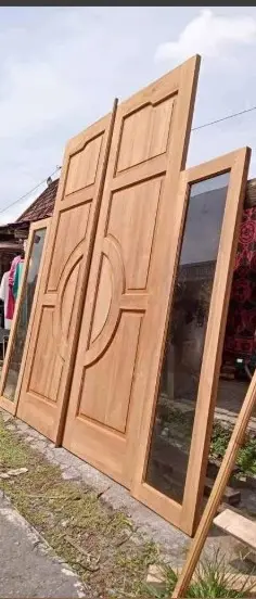 Kusen & Pintu Jati Kupu Tarung Jepara – Pintu Utama Kayu Jati Solid 2 Daun Minimalis Mewah – Kusen Jati Siap Pasang