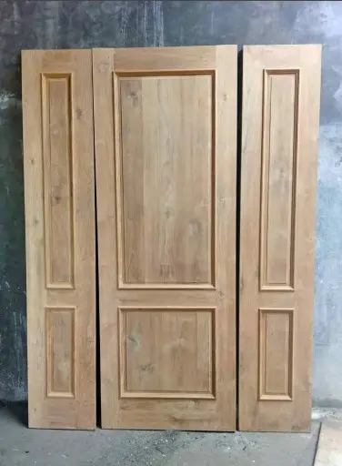 Pintu Kupu Tarung Minimalis Kayu Jati Solid + Kusen – Pintu Utama Double Door Modern Elegan Jepara - Pintu Utama