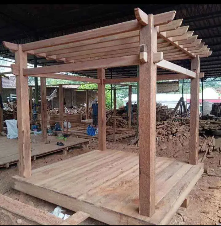 Deskripsi Produk Gazebo Pergola Kayu Kelapa Ukuran 200 x 200 cm