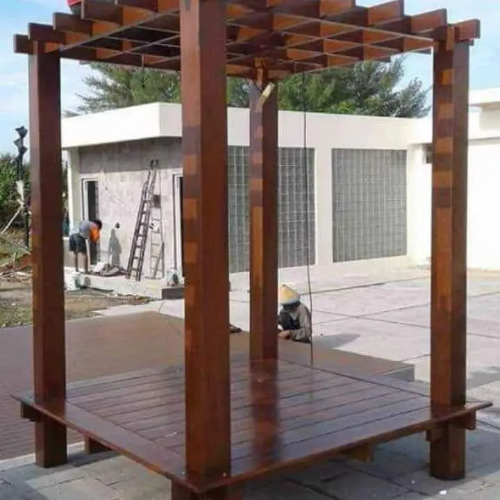 Deskripsi Produk Gazebo Pergola Kayu Kelapa Ukuran 200 x 200 cm