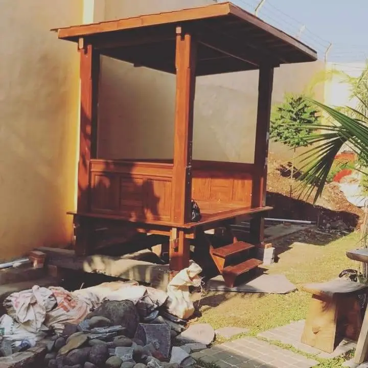 Deskripsi Produk Gazebo Pergola Kayu Kelapa Ukuran 200 x 200 cm