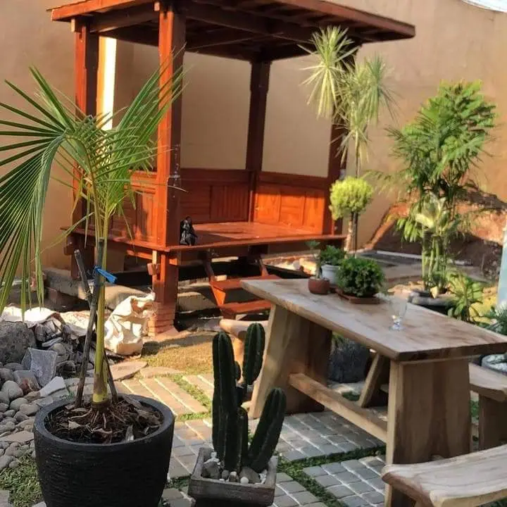 Deskripsi Produk Gazebo Pergola Kayu Kelapa Ukuran 200 x 200 cm