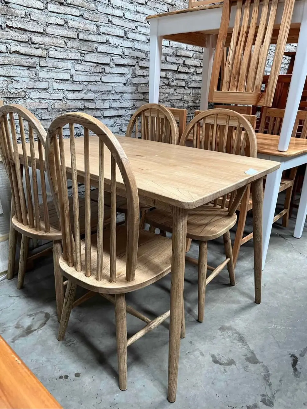 Meja Kursi Makan Minimalis Kayu Natural
