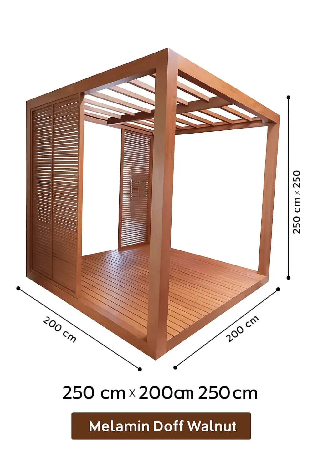 Deskripsi Produk Gazebo Pergola Kayu Kelapa Ukuran 200 x 200 cm