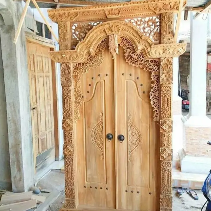 PINTU GAPURO GEBYOK UKIR JEPARA – KAYU JATI SOLID PREMIUM