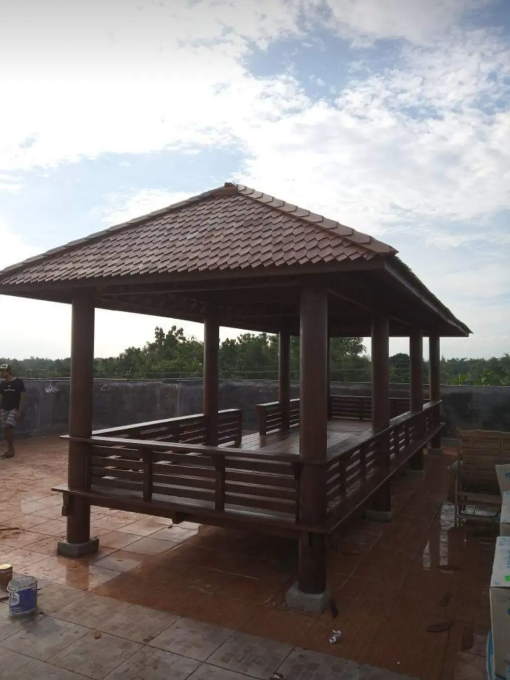 GAZEBO KELAPA MINIMALIS 2,5 x 6 METER – NATURAL & KOKOH/ GAGAH