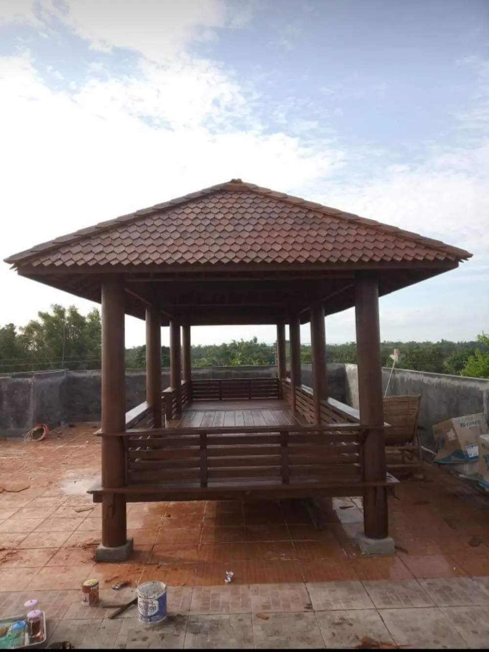 GAZEBO KELAPA MINIMALIS 2,5 x 6 METER – NATURAL & KOKOH/ GAGAH