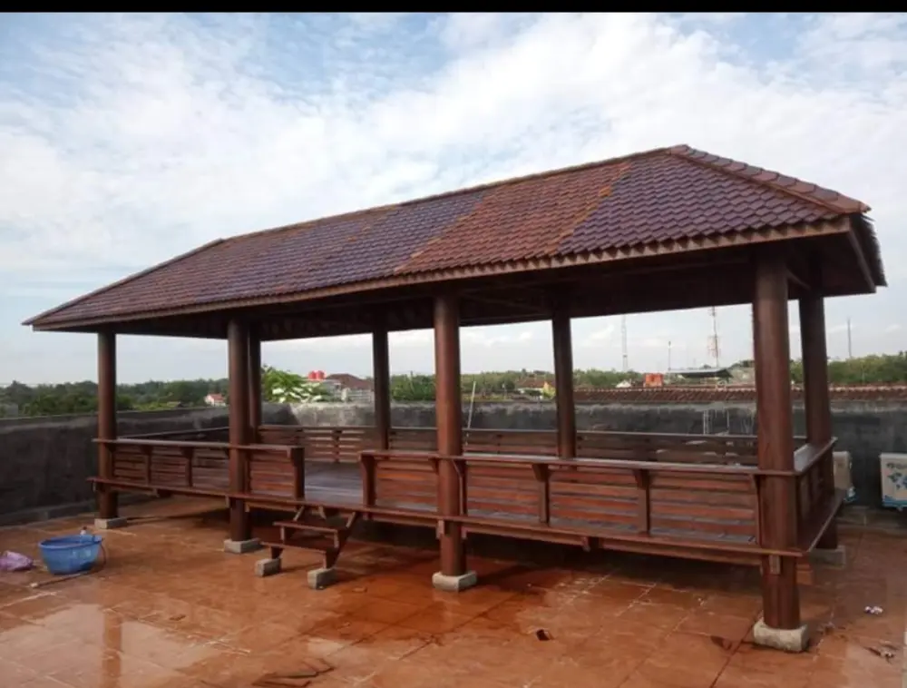 GAZEBO KELAPA MINIMALIS 2,5 x 6 METER – NATURAL & KOKOH/ GAGAH