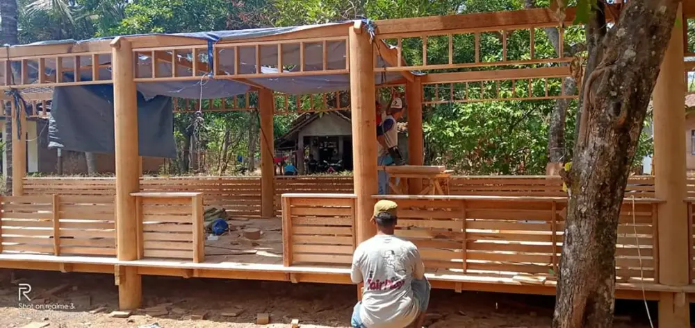 GAZEBO KELAPA MINIMALIS 2,5 x 6 METER – NATURAL & KOKOH/ GAGAH