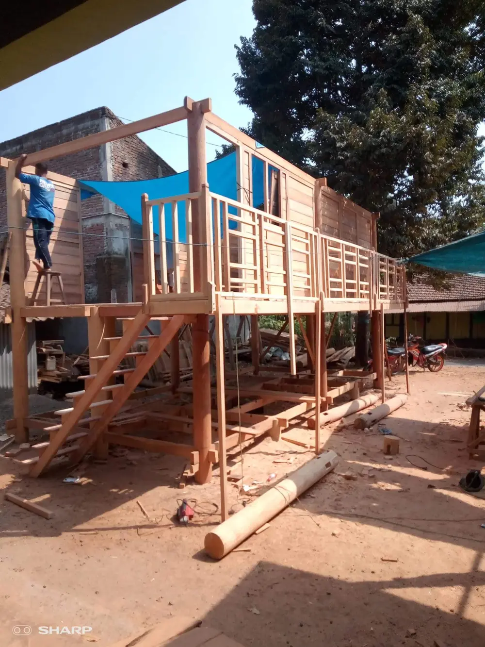 GAZEBO KELAPA MINIMALIS 2,5 x 6 METER – NATURAL & KOKOH/ GAGAH