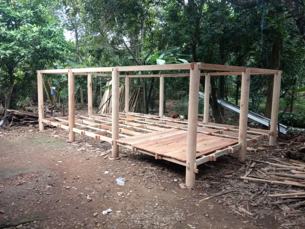 GAZEBO KELAPA MINIMALIS 2,5 x 6 METER – NATURAL & KOKOH/ GAGAH