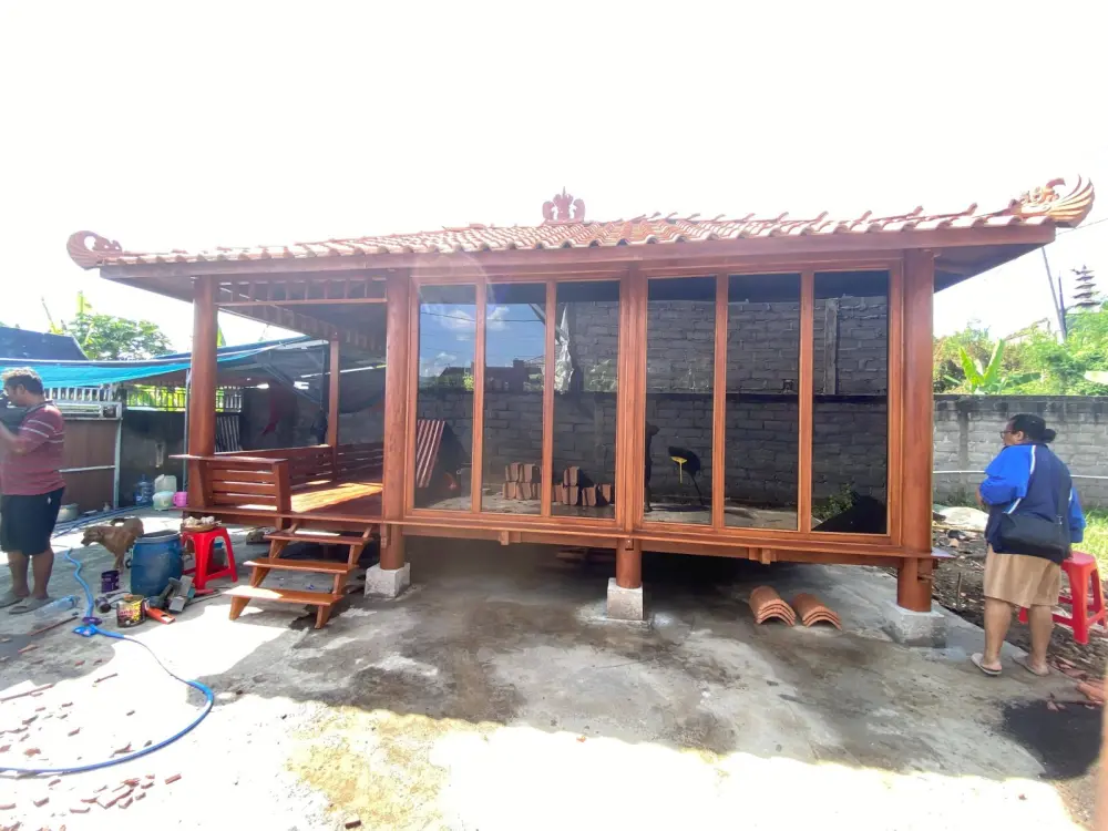 Gazebo Minimalis Kayu Jati 3 x 6 Meter – Elegan, Natural & Fungsional