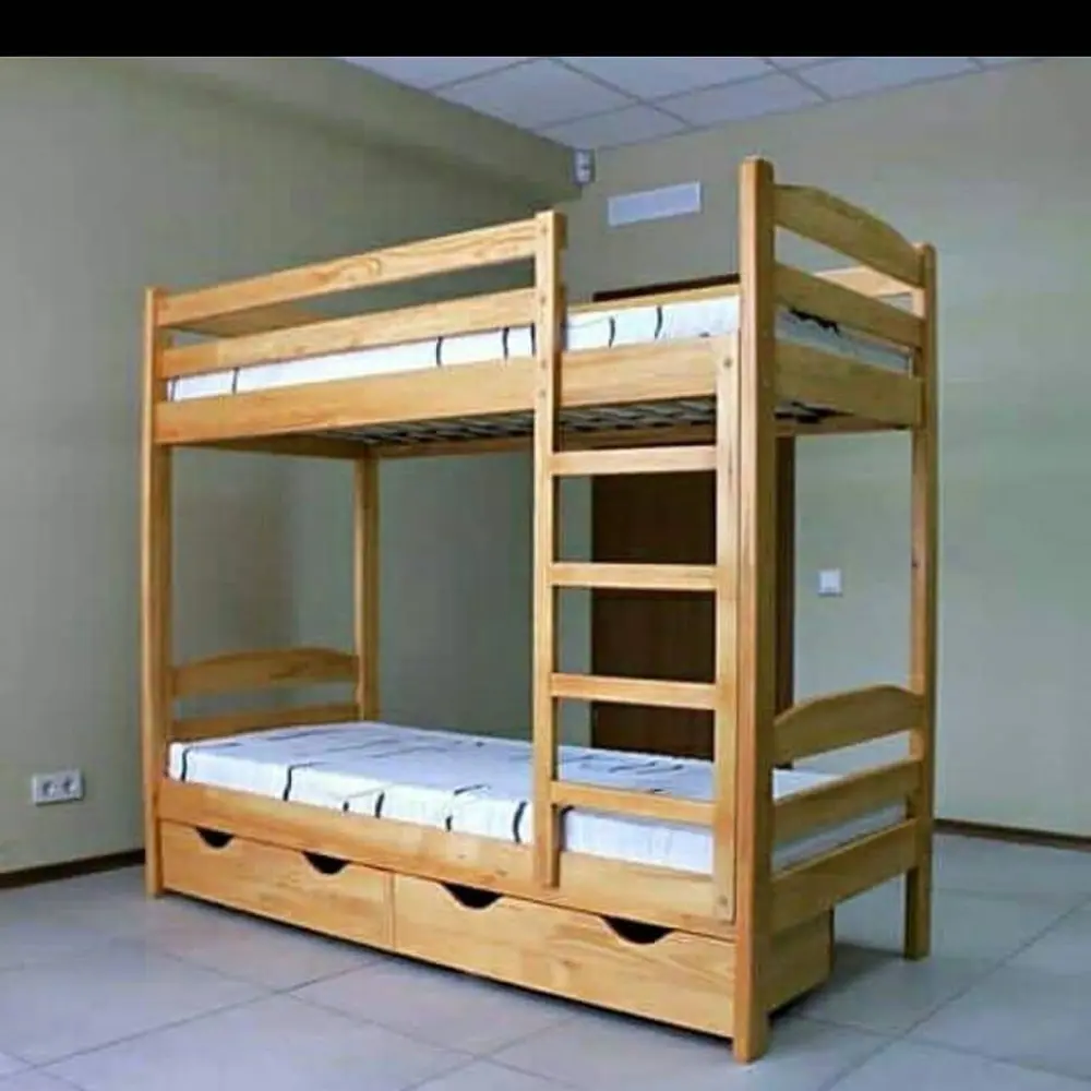 tempat tidur tingkat anak, ranjang susun minimalis, tempat tidur tingkat kayu jati