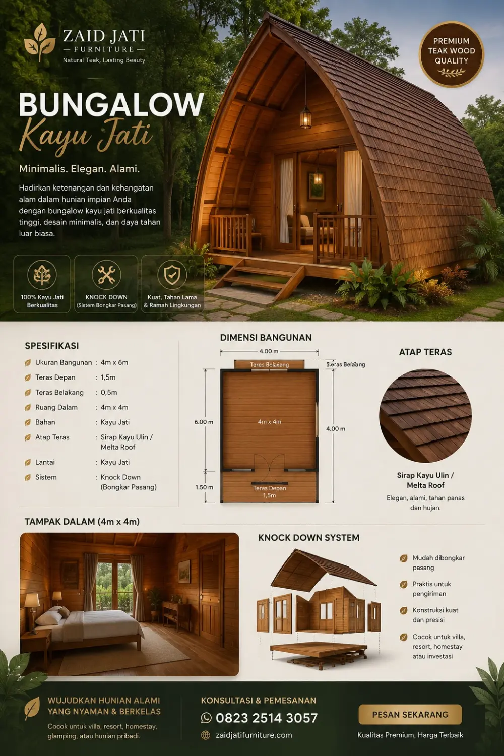 Rumah Panggung Jati Minimalis - Bungalow