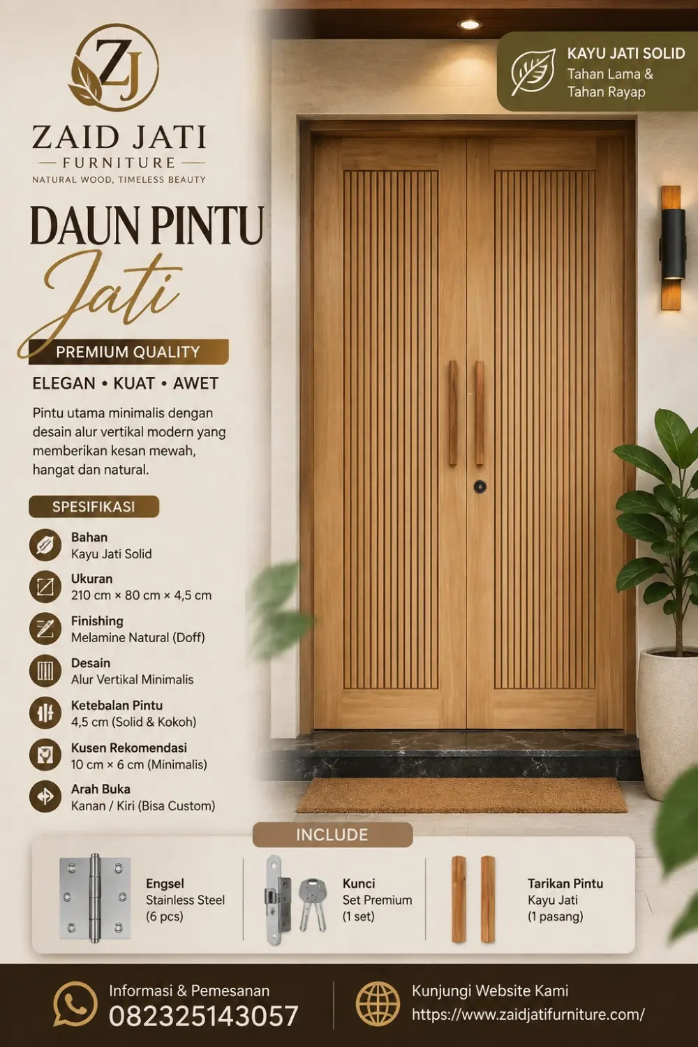 Daun Pintu Minimalis Jati