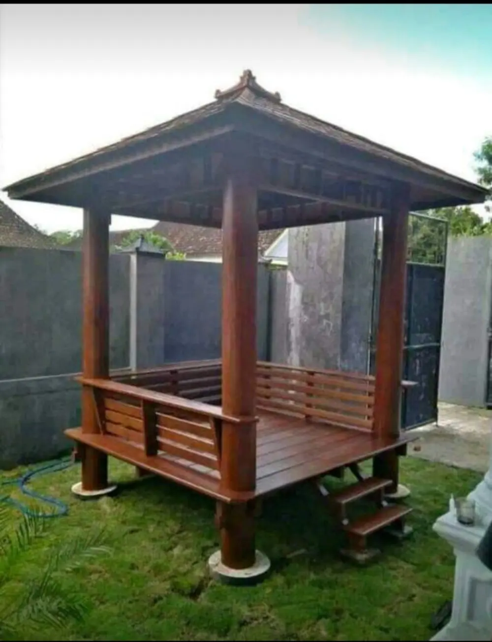 Gazebo Villa estetik - Gazebo Kayu Solid -  Gazebo Unik Natural