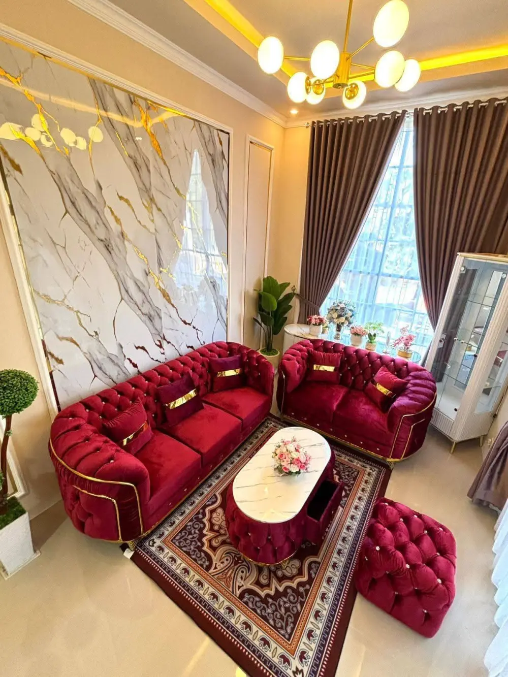Sofa Minimalis Modern, Sofa Kain Premium, Furniture Jepara Asli, Kursi Tamu Mewah Jati
