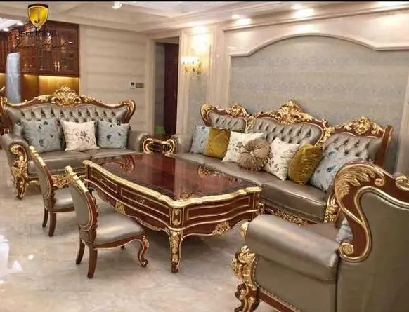 Sofa Tamu Klasik Mewah Ukiran Jepara Kayu Jati – Set Sofa Ruang Tamu Royal Luxury Full Ukir