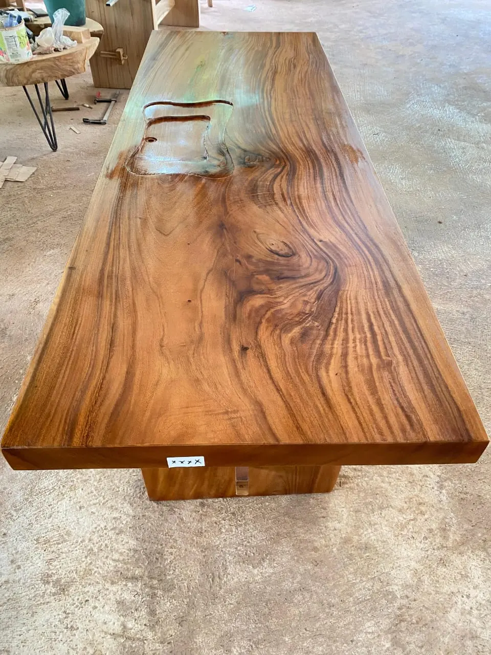 Meja Cafe Trembesi, Meja Kayu Alami - Meja Dining Table Panjang Puls Tempat Teh