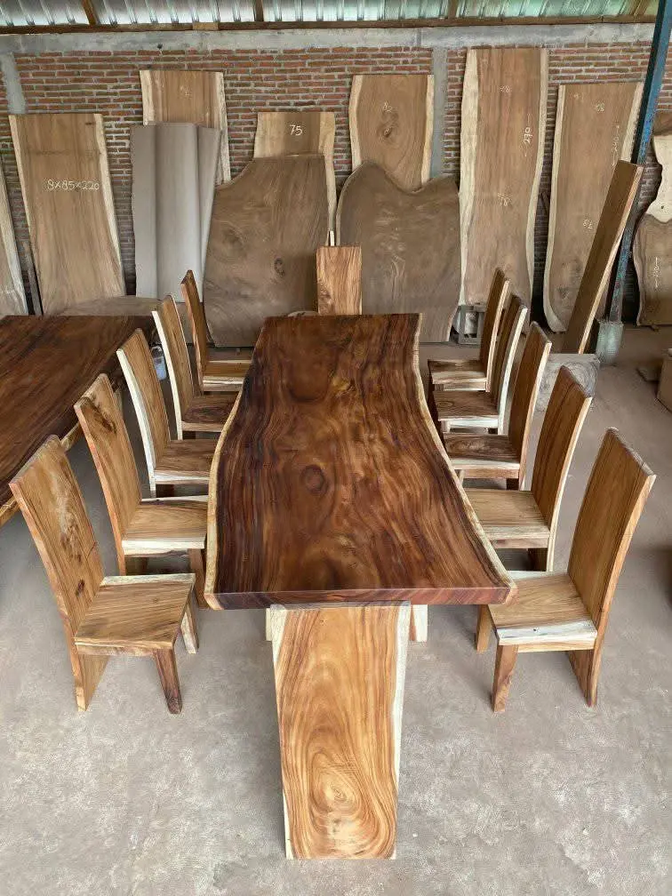 Top Meja Trembesi Utuh (Solid Wood Slab) 300 cm x 300 cm