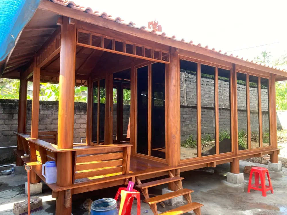 Gazebo Minimalis Kayu Jati 3 x 6 Meter – Elegan, Natural & Fungsional